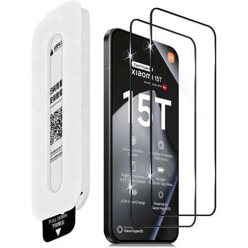 KALANKA-Verre Trempé Pour Xiaomi Mi 15T Pro/Xiaomi Mi 15T 5G, Dépoussiérage Automatique, Ultra HD, Sans Bulles, Dureté 9H, Protection écran Film en Vitre Trempé, 2 Pièces