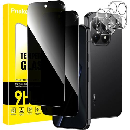 KALANKA-Verre Trempé Anti Espion pour Xiaomi 15T 5G/15T Pro Protection Ecran avec Protecteur Objectif Camera,Vitre Trempe Privacy Film avec Angle de Confidentialité 28 Degrés,2+2 pièces