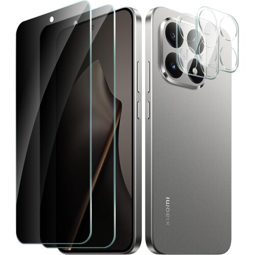 KALANKA-2 Pièces Protection Écran Verre Trempé pour Xiaomi 15T Pro Anti-Espion avec 2 Pièces Protecteur d'objectif de Camera, Vitre Protection Film Dureté 9H Glass, Anti Rayures