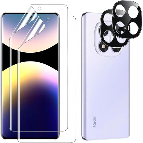 KALANKA-Protection écran Film TPU for Xiaomi Redmi Note 14 Pro 4G, 2 Pièces Protection Ecran et 2 Pièces Caméra Arrière Protecteur, Anti-Rayures, HD Transparent, Sans Bulles