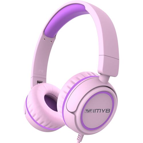 KALANKA-Casque stéréo filaire V1 pliable sans enchevêtrement 3,5 mm réglable pour enfants, tout-petits, enfants, adolescents, garçons, filles, iPad, tablette, Kindle, téléphones, voyage, avion (rose)