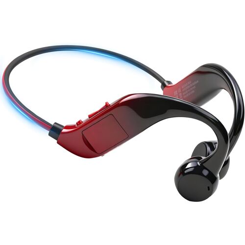 KALANKA-Casque Conduction Osseuse Bluetooth 5.4 Étanche IPX5 avec Mémoire MP3 32Go Écouteurs Sport Oreille Ouverte avec Micro Intégré, Casque Sans Fil pour Course Cyclisme Autonomie Longue et Lumière