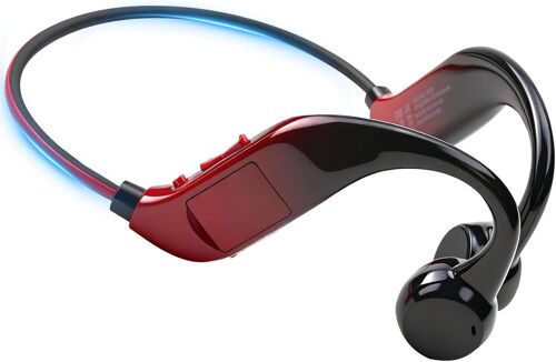 KALANKA-Casque Conduction Osseuse Bluetooth 5.4 Étanche IPX5 avec Mémoire MP3 32Go Écouteurs Sport Oreille Ouverte avec Micro Intégré, Casque Sans Fil pour Course Cyclisme Autonomie Longue et Lumière