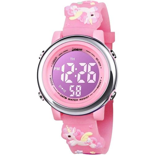 Kalanka-Montre Enfant Numérique Sport 30m Etanche Multifonction Électronique Montres 7 Couleur Led Rétro Eclairage Pour 3 Ans À 12 Ans Enfants Fille Garçon
