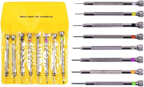 Kalanka-Tournevis De Precision, 0.6mm-2.0mm 8pcs Kit Visseuse De Précision, Mini Set Horlogerie, Outil De Réparation Pour Montre, Lunettes Et Électronique