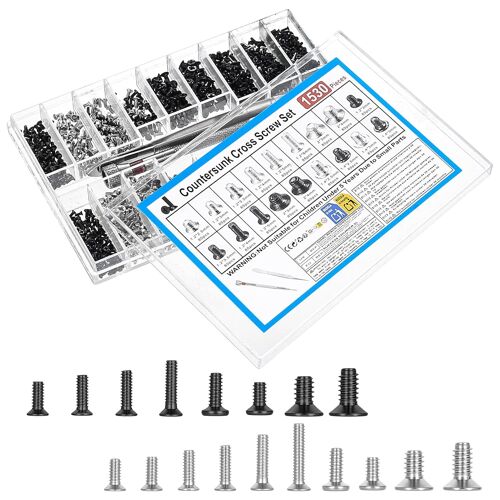 Kalanka-1530 Pcsvis À Bois, Petites Vis Autotaraudeuses À Tête Fraisée Cruciforme, Micro Vis Pour Lunettes, Montres, Téléphones, Appareils Électroniques (M1.2/M1.4/M2)