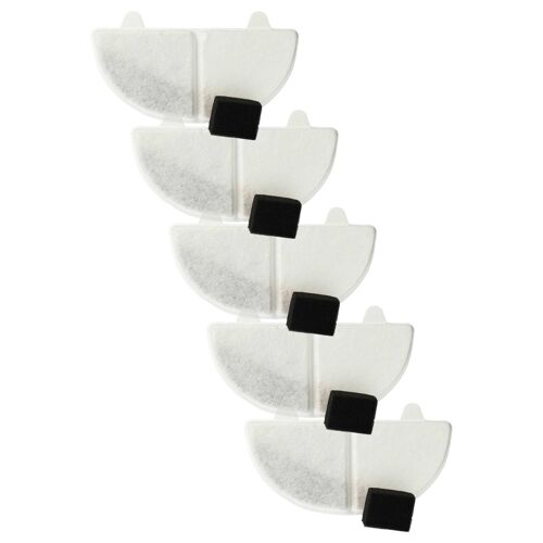 vhbw 5x Filtre compatible avec HomeRunPet CF2, WF20 fontaine pour chat, chien - Filtre + filtre de pompe