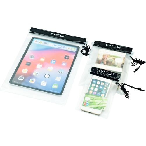 KALANKA-Sac étanche, Pochette étanche Sac Impermeable pour Caméra,Carte, iPad, Document et Téléphone -Ensemble de 3 pièces (Noir)