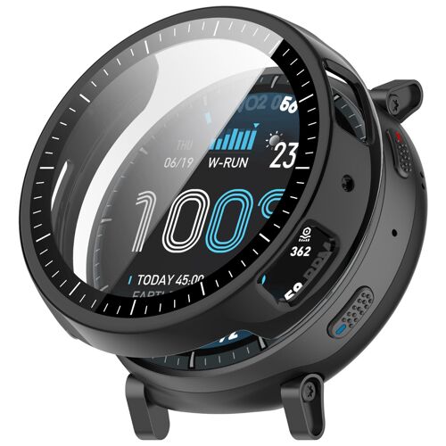 Coque De Protection Intégrée Pc + Verre Trempé Compatible Avec Huami Amazfit Active Max ¿ Protection Écran Et Cadre Intégrale Le Noir