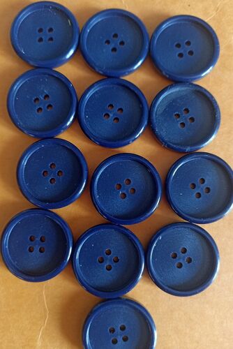 Lot De 13 Boutons Neufs, Marine, 2,6 Cm