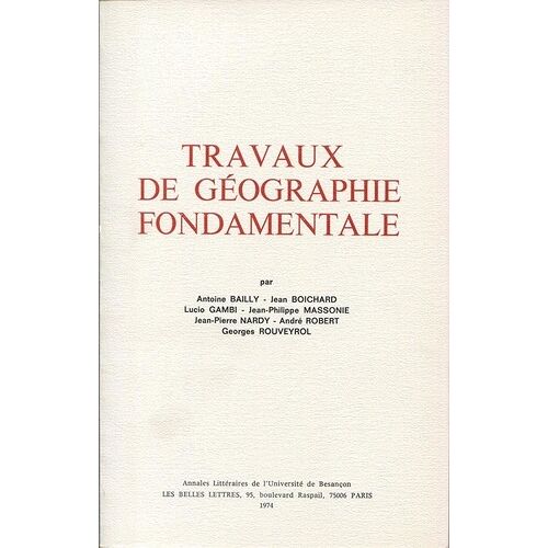 Travaux De Géographie Fondamentale