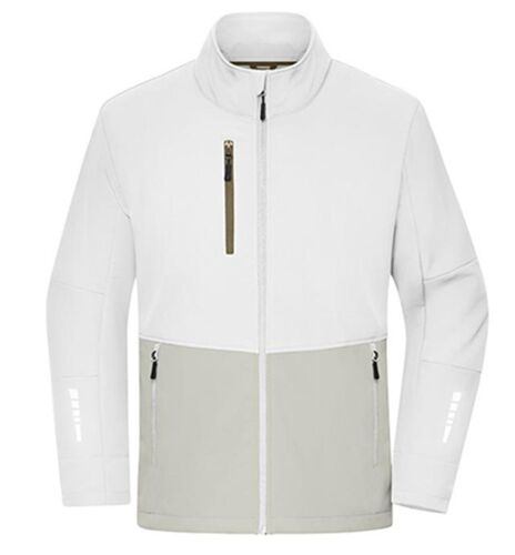 Veste Softshell Bicolore - Unisexe - Jn1886 - Blanc Et Gris Ciment