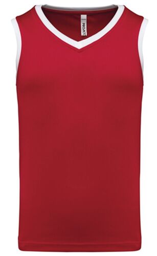 Maillot De Basket - Enfant - Pa4052 - Rouge Et Blanc