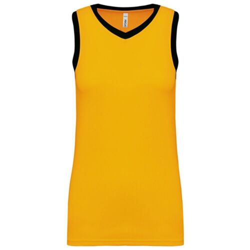 Maillot De Basket - Femme - Pa4051 - Jaune Et Noir