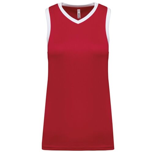 Maillot De Basket - Femme - Pa4051 - Rouge Et Blanc
