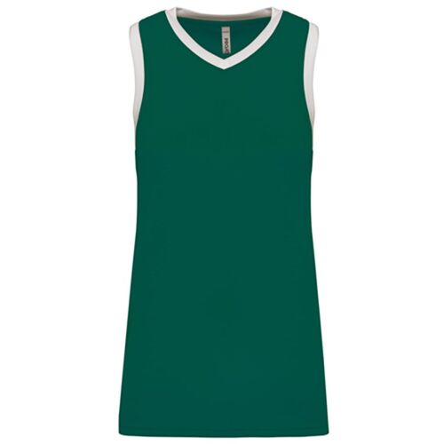 Maillot De Basket - Femme - Pa4051 - Vert Foncé Et Blanc