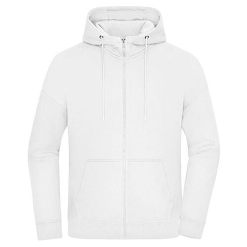 Sweat À Capuche Zippé Oversize Unisexe - 8043 - Blanc