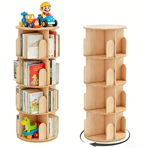 WUMAGIN - Bibliothèque pivotante à 360° 4 niveaux