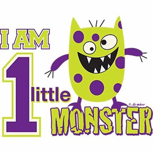 T-Shirt Enfant Manches Courtes Petit Monstre - 572 - Blanc - I Am 1 Little Monster