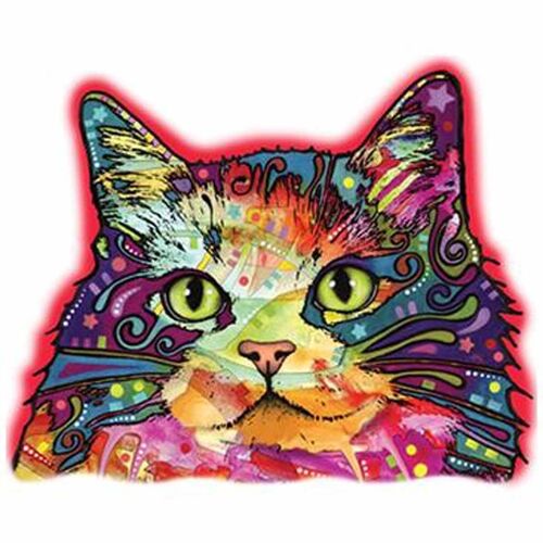 T-Shirt Homme Manches Courtes - Chat Couleurs Coloré - 11539 - Blanc