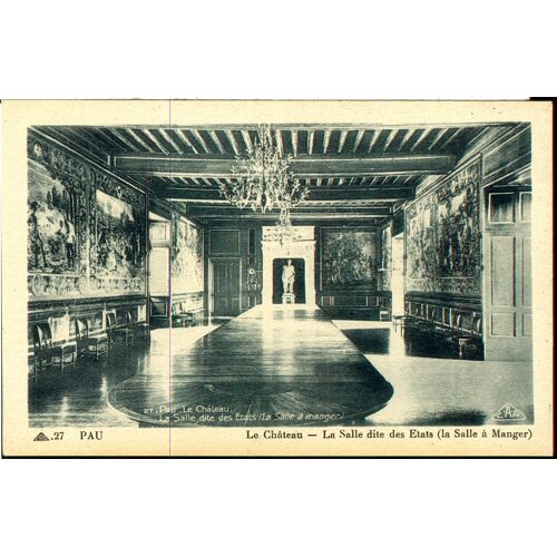 Carte Postale N°27, Pau, Le Château, La Salle Dite Des États, La Salle À Manger, 1949