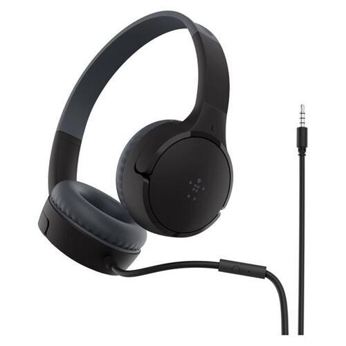 Belkin SoundForm Mini - Écouteurs avec micro - sur-oreille - filaire - jack 3,5mm - noir
