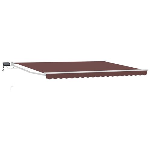 Vidaxl Store Rétractable Manuel Avec Leds Marron 4 X 2 M