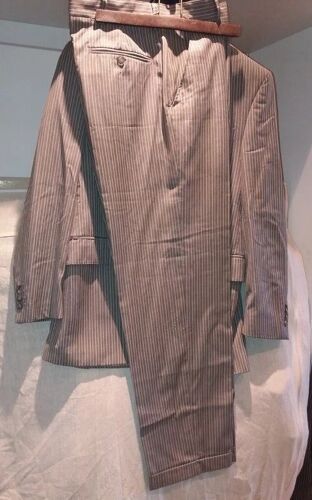 Veste Et Pantalons Costume Lacl Touv Marron Rayé 3 Boutons Taillé 40