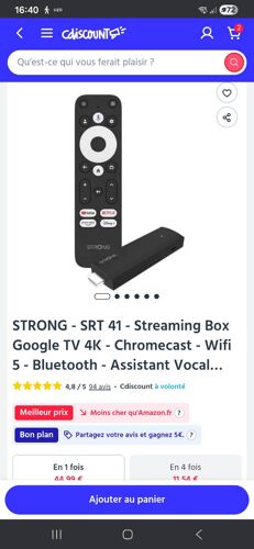 Streaming box. Boîtier. Fonctionne parfaitement( utilisé moins d'un an). Vendu avec télécommande. Sans le carton d'origine.