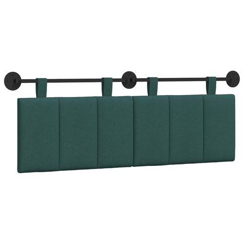 vidaXL Tête de lit suspendue Rayé Vert foncé 150 x 55 x 5 cm tissu