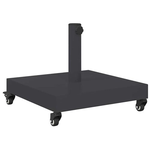 Pied De Parasol Carré Design Moderne Extérieur 45 X 45 X 31,5 Cm En Acier Gris Foncé Helloshop26 02_0058935