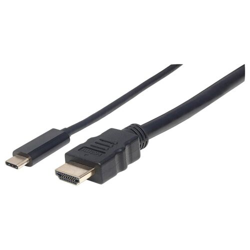 Manhattan 152235 câble vidéo et adaptateur 1 m USB Type-C HDMI Type A (Standard) Noir