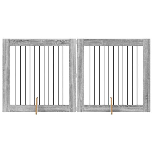 Vidaxl Parc Pour Chien 2 Pcs Gris Sonoma 100 X 100 Cm Acier Galvanisé