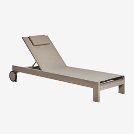 Pack De 2 Chaises Longues Inclinables En Aluminium Avec Coussin Akelia Moka Brown