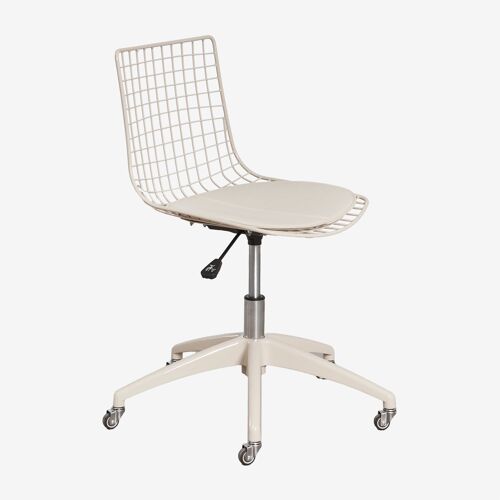 Chaise de bureau en acier Renee Tapioca Beige