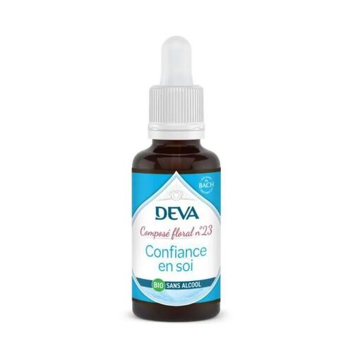 Compte Gouttes Confiance En Soi Sans Alcool - Composé Floral N° 23 Bio Deva - 30 Ml Complement Tonus - Complement Vitalite 