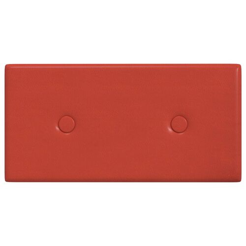 vidaXL Panneaux muraux 12 pcs Rouge 30 x 15 cm Simili cuir