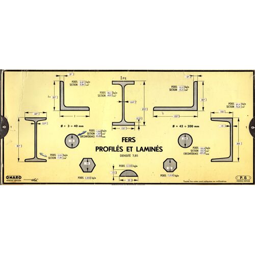 Abaque Pour Le Calcul Du Poids Des Fers Profilés ,Plats Carrés