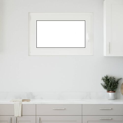 Fenêtre de sous-sol RISOR 90 x 70 cm PVC et verre Blanc
