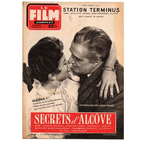 Le Film Complet N° 491 _ 16 Décembre 1954 _ Vittorio De Sica, Dawn Adams Dans "Secrets D'Alcôve" ; Film De Henri Decoin, Jean Delannoy, Ralph Habib, Gianni Franciolini ; Production Pathé