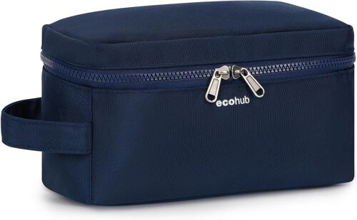 Kalanka-Trousse De Toilette Homme Et Femme Trousse Maquillage Pour Accessoires De Voyage Sac De Rasage Avec Poches Humides Et Sèches Garcon Vanity Voyage Imperméable Pour Rangement Cosmétiques, Bleu