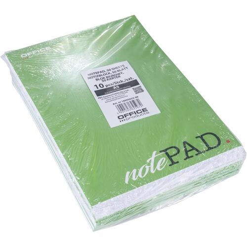 Kalanka-Lot De 10 Bloc-Notes A5 Quadrillés - 50 Feuilles - 100 Pages - Pour L'école Et Le Bureau - Collé En Haut