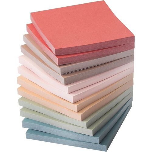 Kalanka-600 Feuilles Notes Autocollantes Couleur Notes Adhésives Notes Self-Sticky Super Sticky 76 Mm X 76 Mm Fournitures De Bureau 6 Couleurs