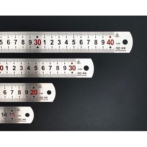 Kalanka-Lot De 4 Acier Inoxydable Règle 40cm, 30cm, 20cm, 15cm Règle Inox Avec Métrique Et Impérial Double Face Pour La Menuiserie Et Le Maquettisme, La Peindre Et La Mesure