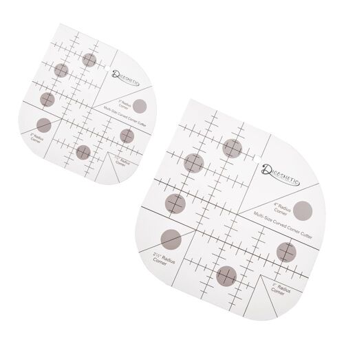 KALANKA-2 Styles courbe coin règle 2Pcs acrylique Quilting règles couture Patchwork règle multifonctionnelle en tissu Transparent règle pour couture DIY Couture DIY.