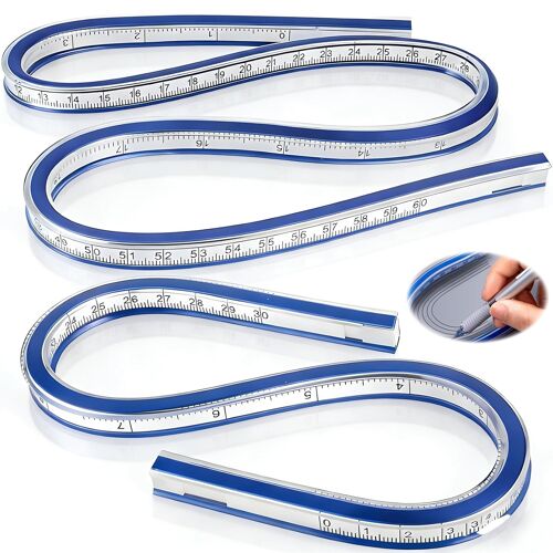Kalanka-Regle Flexible, Regle Courbe Flexible 30 Cm Et 60 Cm, Double Face Pour Mesures, Pour Le Dessin De Menuiserie, La Conception De Vêtements, Les Dessinateurs, Les Tailleurs, Les Designers