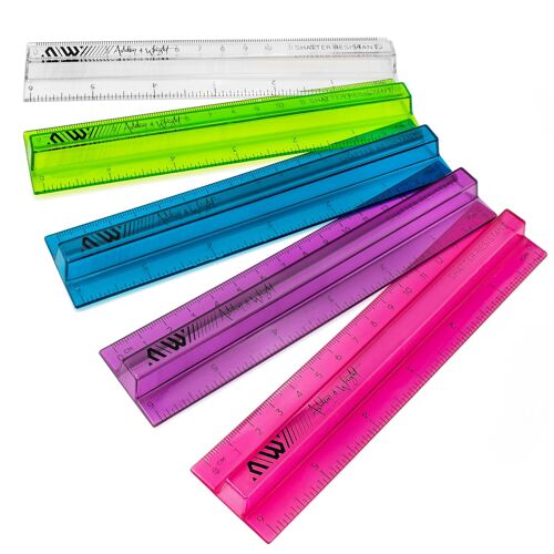 Kalanka-- Règles Surélevées De 15 Cm - Incassables (Lot De 5, Mélange Transparent)