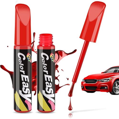 Kalanka-Stylo Retouche Peinture, Stylo Réparation Des Rayures Auto, Anti Rayure Pour Carrosserie Moto Voiture Vélo, 2 Pièces (Rouge)