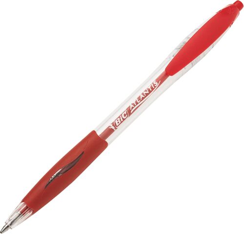 Kalanka-Atlantis Classic Stylos-Bille Rétractables Pointe Moyenne (1,0 Mm) - Rouge, Boîte De 12
