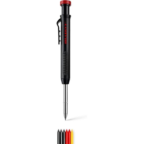 Kalanka-Lot De Marqueurs À Trous Profonds - Avec Mines, Taille-Crayon - Crayon Pour Bois, Métal, Pierre, Carrelage Et Plastique - Porte-Mine Pour Artisans, Chantiers De Construction Et Trous De Perça